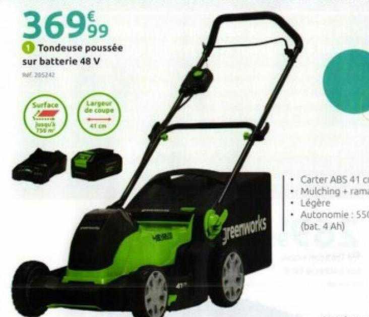 Tondeuse Poussée Sur Batterie 48v
