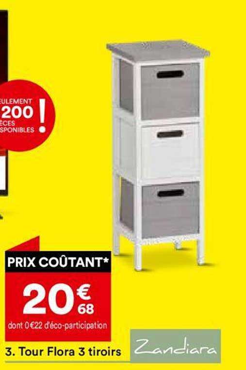 Zandiara Tour Flora 3 Tiroirs