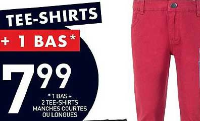 1 bas + 2 tee shirts manches courtes ou longues