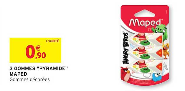 3 Gommes Pyramide Maped