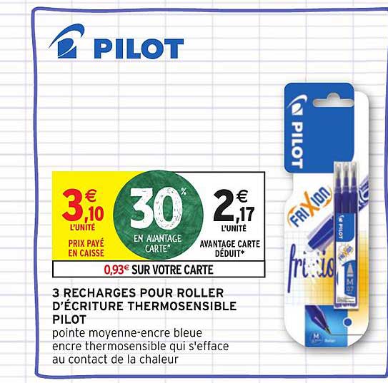 3 Recharges Pour Roller écriture Thermosensible Pilot
