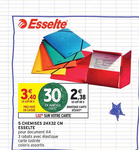 5 chemises 24x32 cm esselte