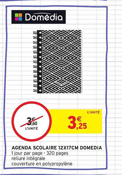 Agenda Scolaire 12x17cm Domédia