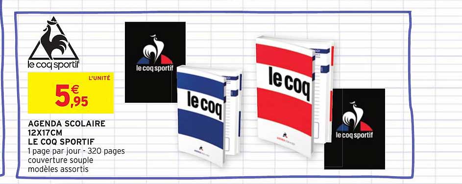 agenda scolaire 12x17cm le coq sportif