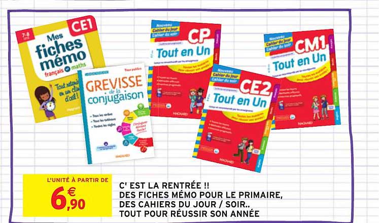 c'est la rentrée !! des fiches mémo pour le primaire des cahiers du jour soir