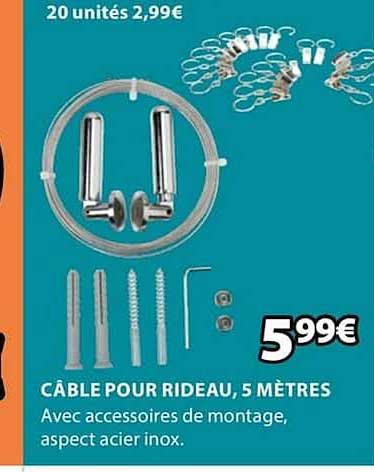 câble pour rideau 5 mètres