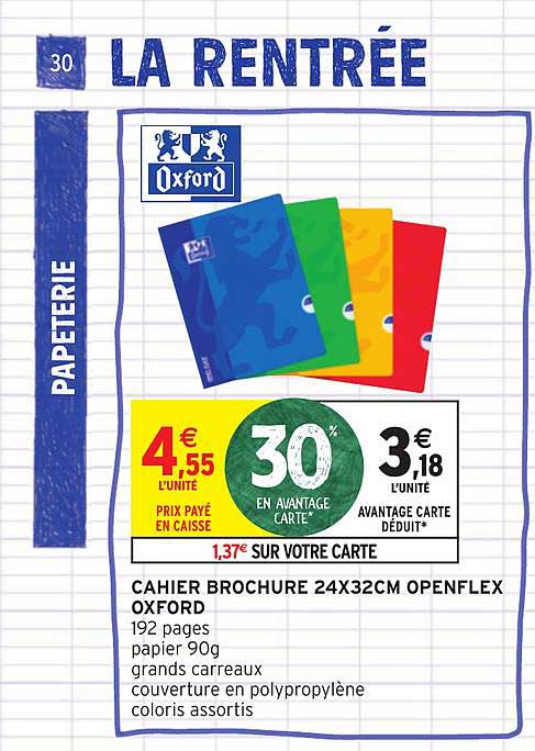 cahier brochure 24x32 cm openflex oxford