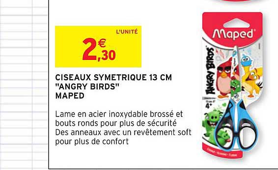 ciseaux symétrique 13 cm angry birds maped