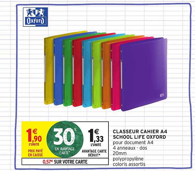Classeur Cahier A4 School Life Oxford