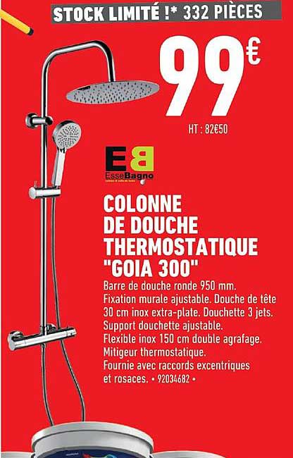 colonne de douche thermostatique goia 300 essebagno