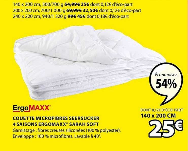 couette microfibres seersucker 4 saisons ergomaxx sarah soft