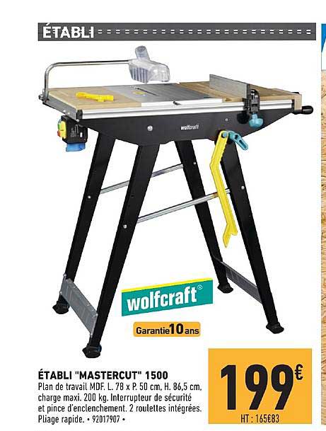 établi mastercut 1500 wolfcraft