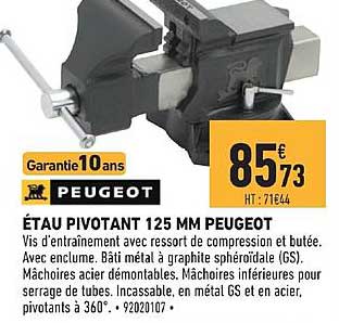 étau pivotant 125 mm peugeot