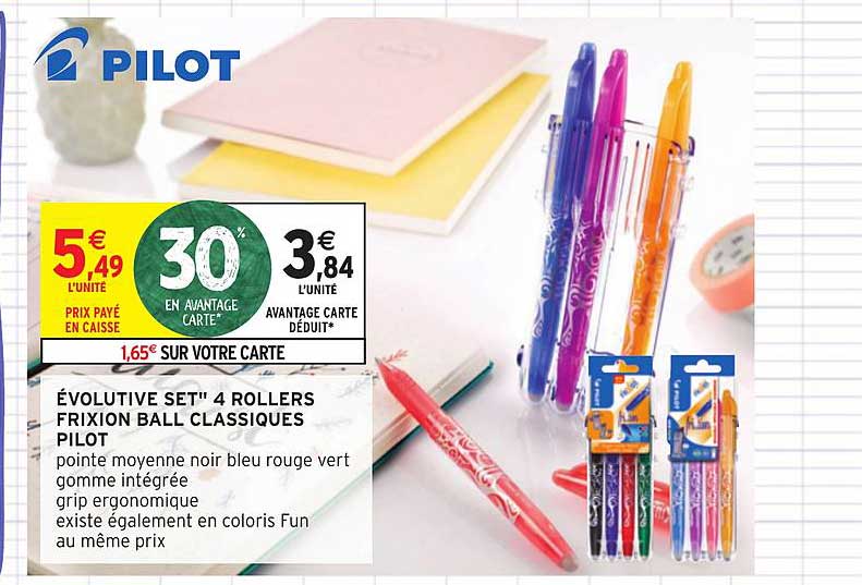 évolutive Set 4 Rollers Frixion Ball Classiques Pilot