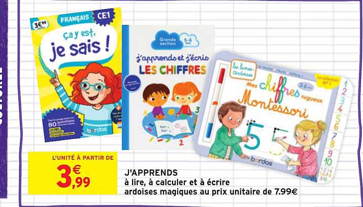 j'apprends à lire et à calculer et à écrire