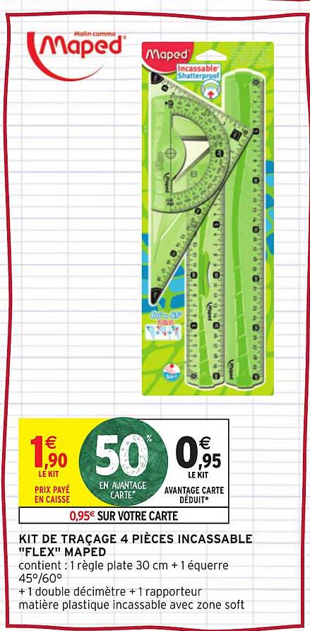 Kit De Traçage 4 Pièces Incassable Flex Maped