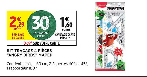 kit traçage 4 pièces angry birds maped