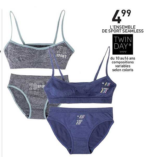 l'ensemble de sport seamless twin day