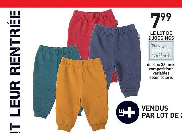 le lot de 2 joggings mes petits cailloux