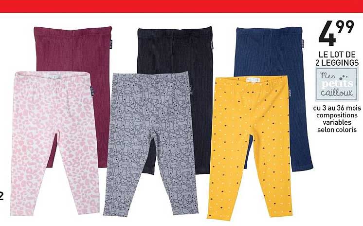 le lot de 2 leggings mes petits cailloux