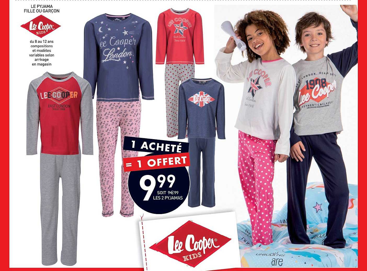 le pyjama fille ou garçon lee cooper