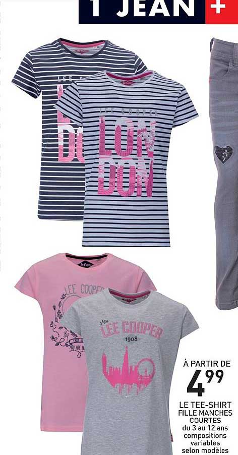 le tee shirt fille manches courtes