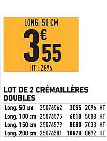 lot de 2 crémaillères doubles