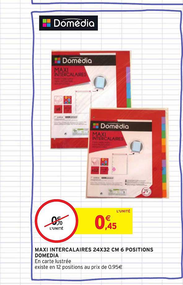 Maxi Intercalaires 24x32 Cm 6 Positions Domédia