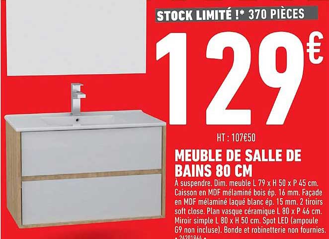 Meuble De Salle De Bains 80 Cm