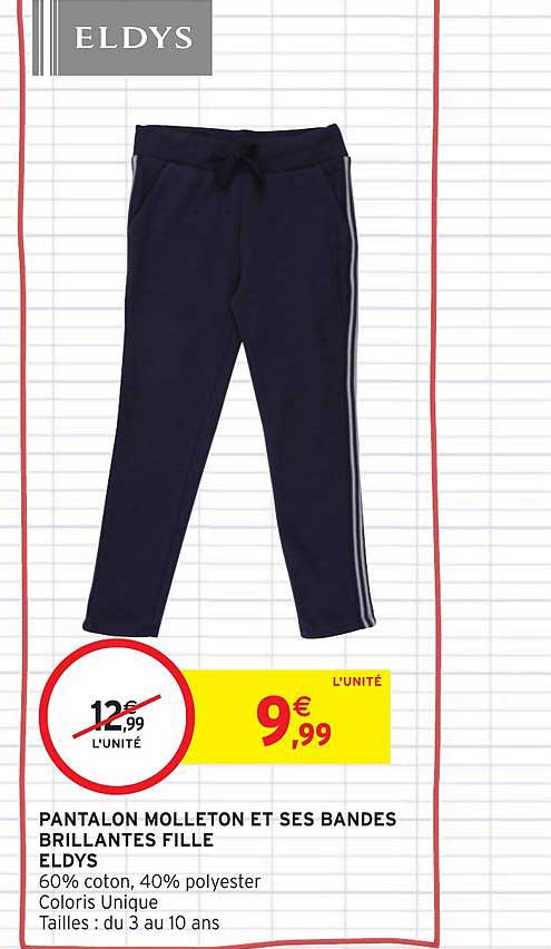 Pantalon Molleton Et Ses Bandes Brillantes Fille Eldys