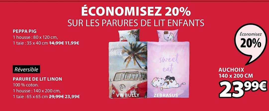 peppa pig parure de lit linon