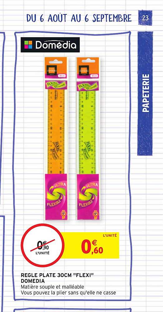 règle plate 30 cm flexi domedia