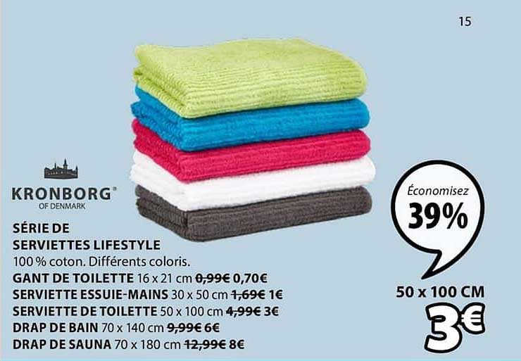 série de serviettes lifestyle kronborg