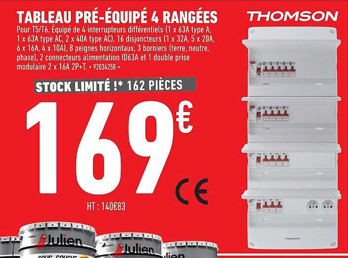 tableau pré équipé 4 rangées thomson