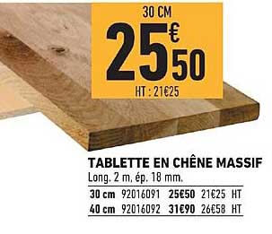 Tablette En Chêne Massif