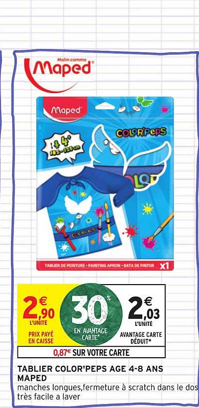 tablier color peps age 4-8 ans maped