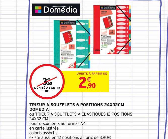 trieur à soufflets 6 positions 24x32cm domédia