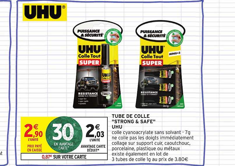 tube de colle strong & safe uhu