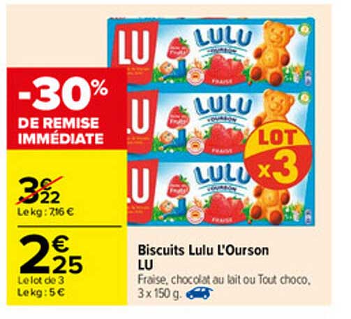 Biscuits Lulu L'ourson Lu