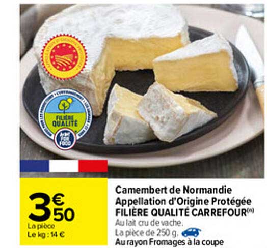 camembert de normandie appellation d'origine protégée filière qualité carrefour