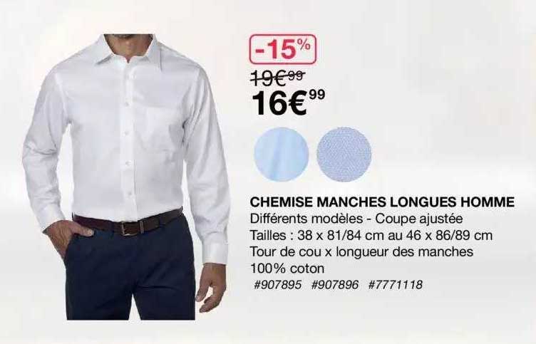 chemise manches longues homme