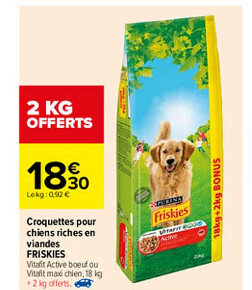 croquettes pour chiens riches en viandes friskies