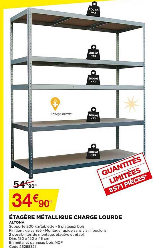 étagère métallique charge lourde altona