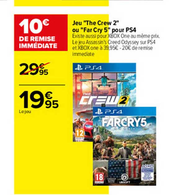 jeu "the crew 2" ou "far cry 5" pour ps4