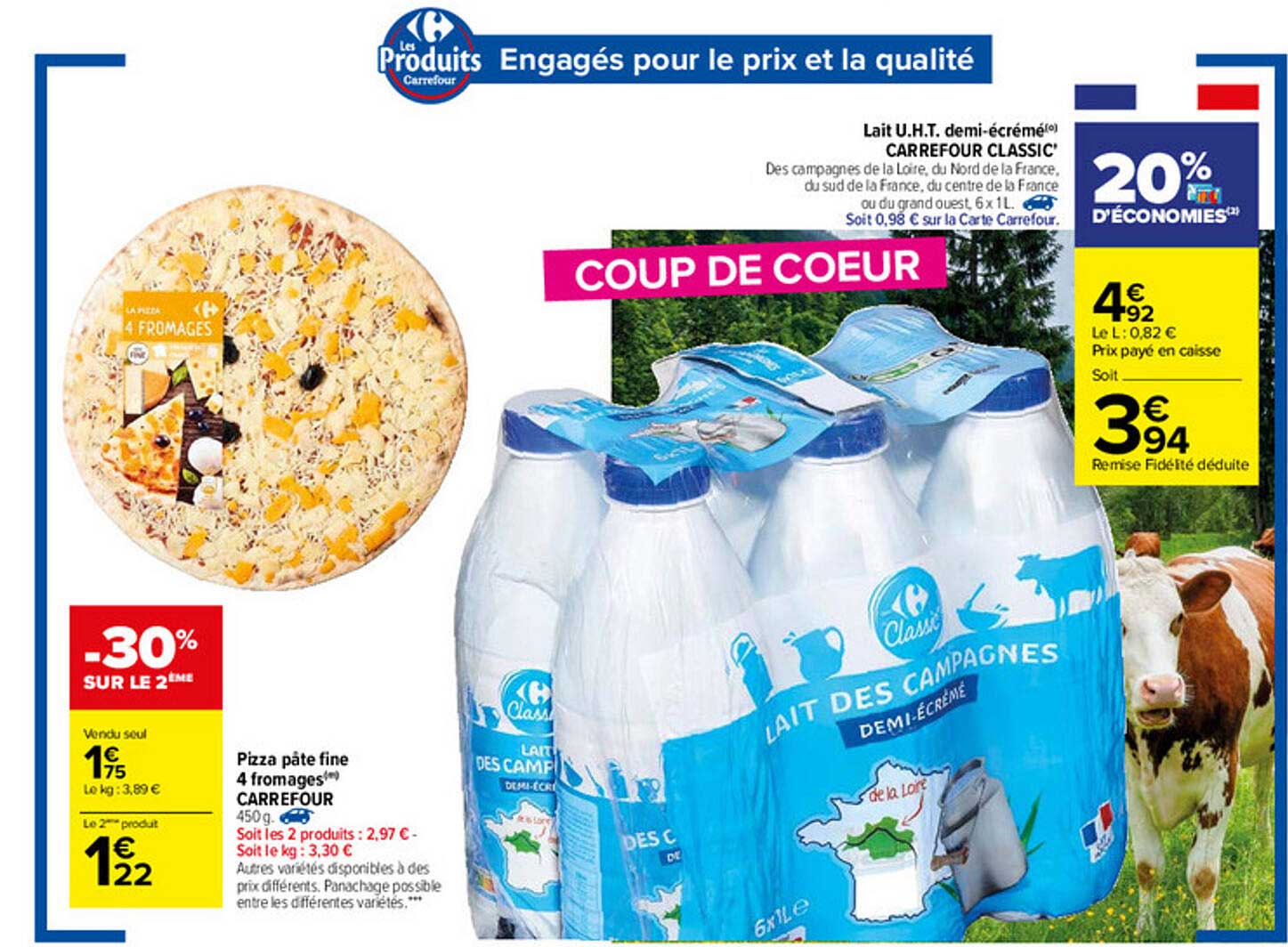 lait u.h.t. demi-écrémé carrefour classic'