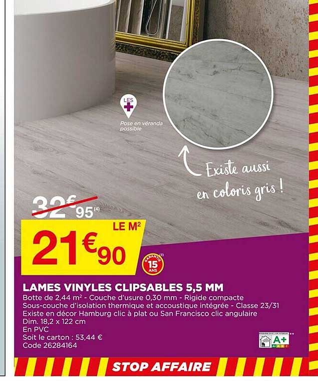 lames vinyles clipsables 5,5 mm