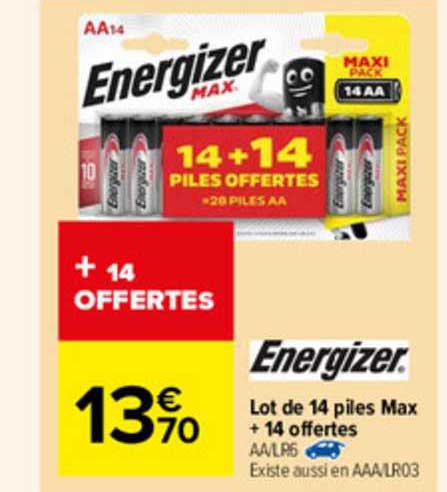 lot de 14 piles max + 14 offertes