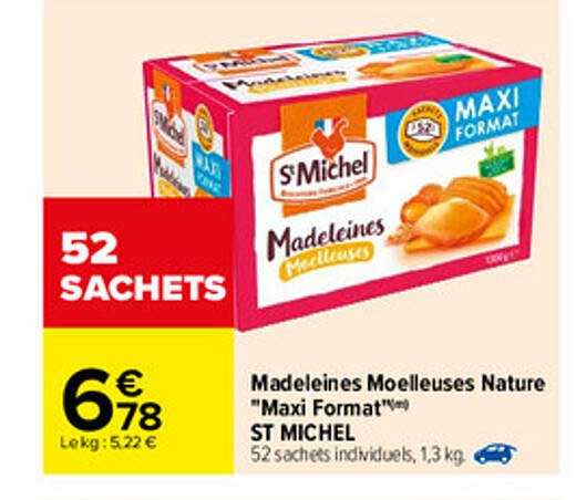 madeleines moelleuses nature "maxi format" st michel