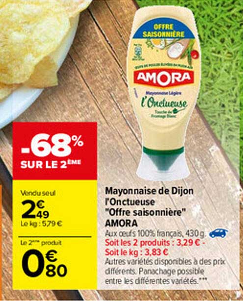 mayonnaise de dijon l'onctueuse "offre saisonnière" amora