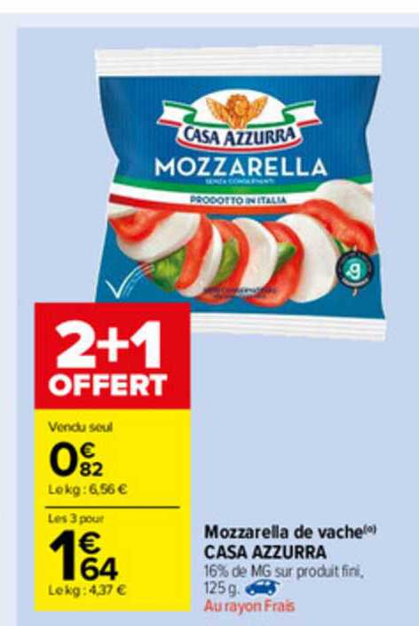 mozzarella de vache casa azzurra